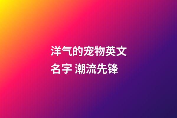 洋气的宠物英文名字 潮流先锋